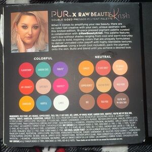 Pur x Raw Beauty Kristi Eyeshadow Palette neutral and colorful